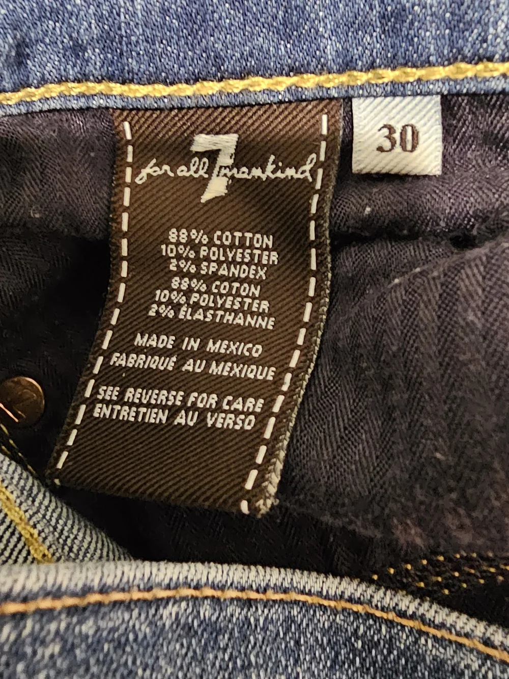 7 For All Mankind Women's Medium Wash Straight Leg Jeans Size 28 Premium Denim